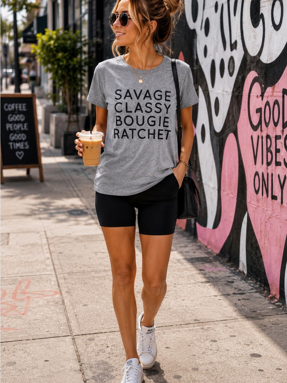 Savage Classy Bougie Ratchet Graphic Tee - Gray